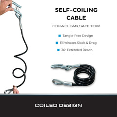 Tie Down close-up of vinyl-coated cable showing corrosion resistance benefit