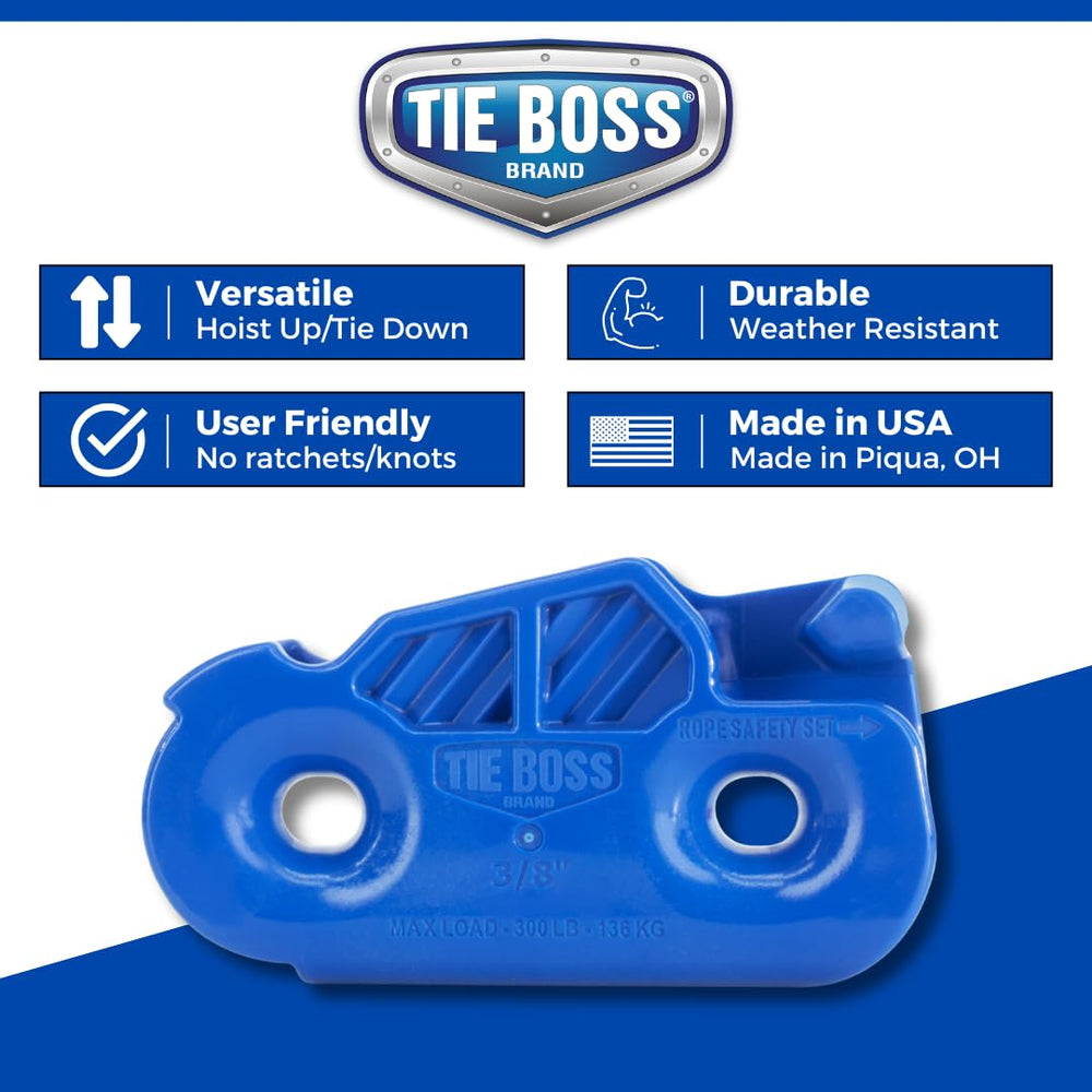 Tie Boss rope texture detail showing solid-braid polypropylene resisting moisture and wear