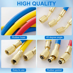 Tigbear 45-degree service port detail allowing easier access in tight HVAC spaces for faster hookups
