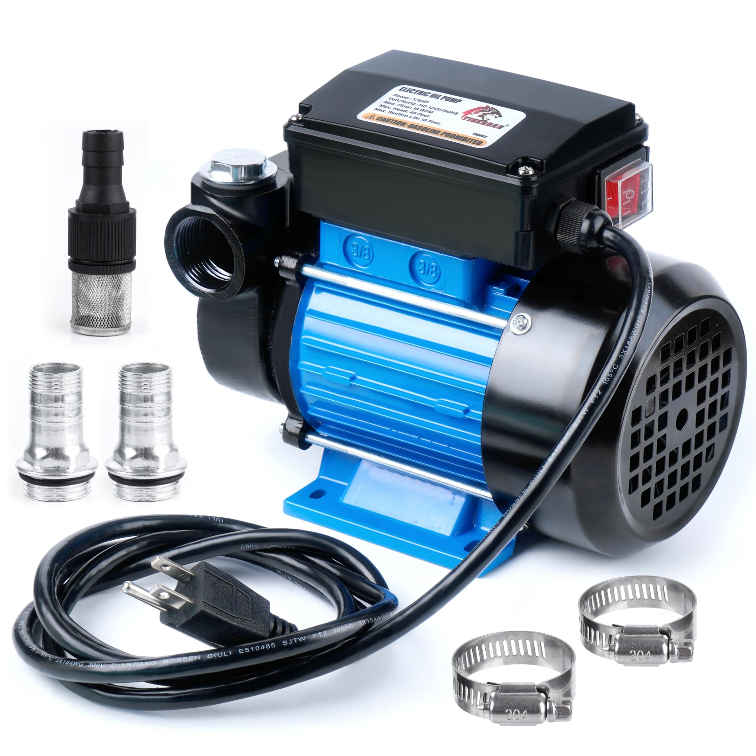 TIGEROAR front view of pump showing compact durable casing and quick setup benefit