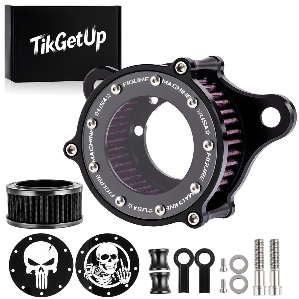 TIKGETUP front view showing complete air cleaner kit and styling benefits