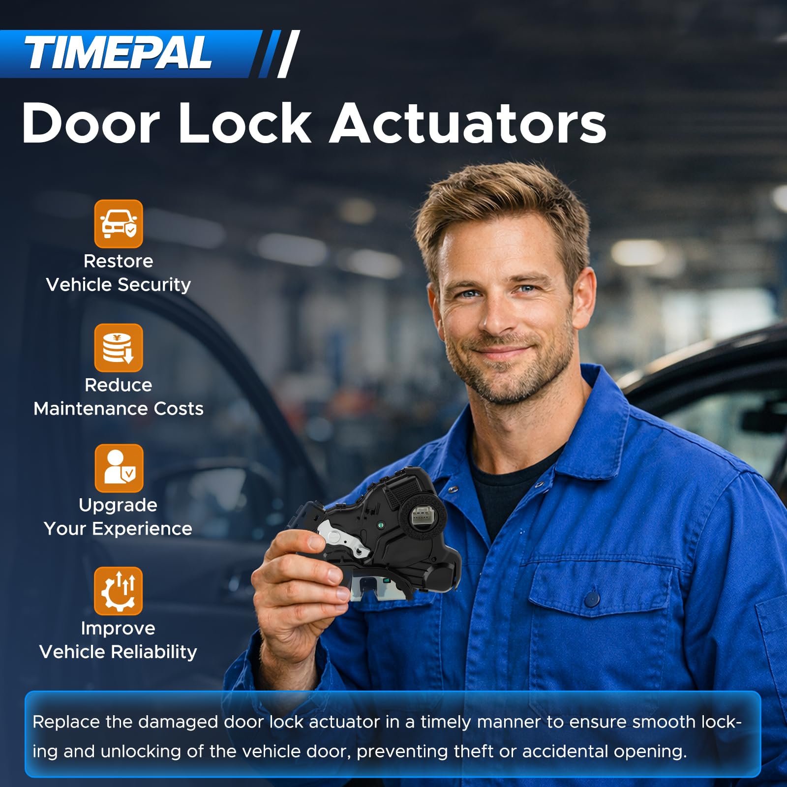 TIMEPAL actuator ABS housing detail showing reinforced construction benefit