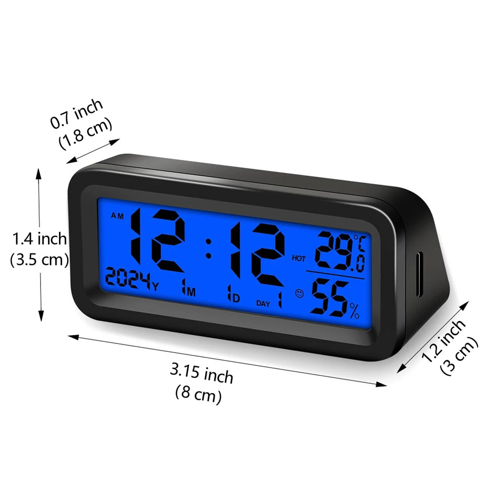 Timloon closeup LCD showing clear digits for time temperature humidity
