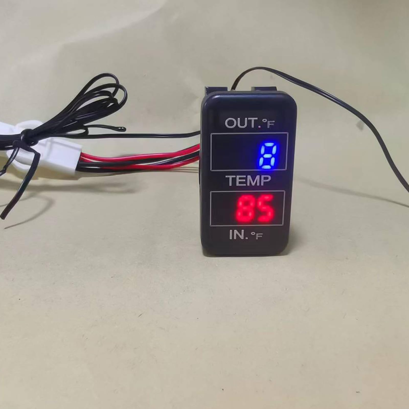 Timloon unit installed in a Toyota dashboard giving instant interior and exterior data