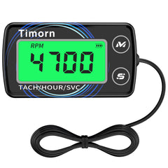 Timorn front display showing rpm and hour meters for quick diagnostics