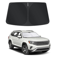TINGLU front view of windshield shade showing perfect Atlas fit and sun protection