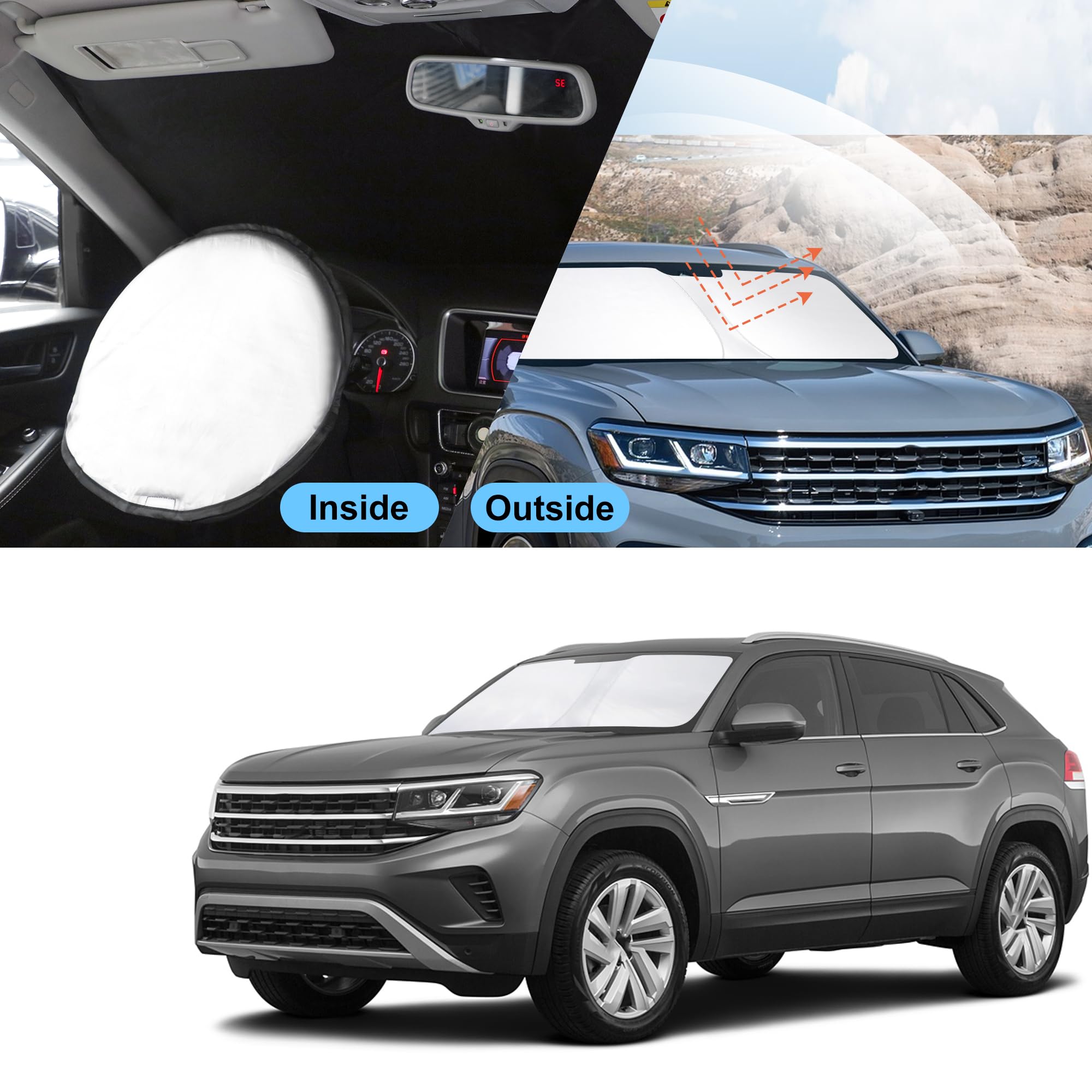 TINGLU storage pouch used as steering wheel cover protecting wheel from heat