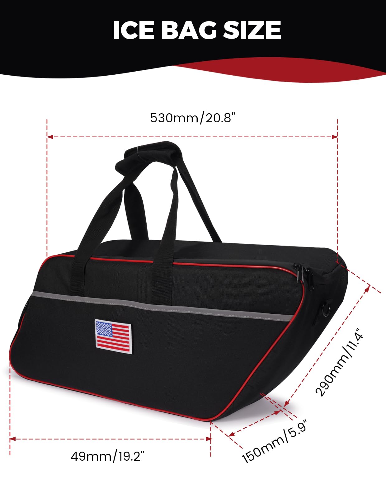 TINGPAI padded handles and removable strap for comfortable carrying