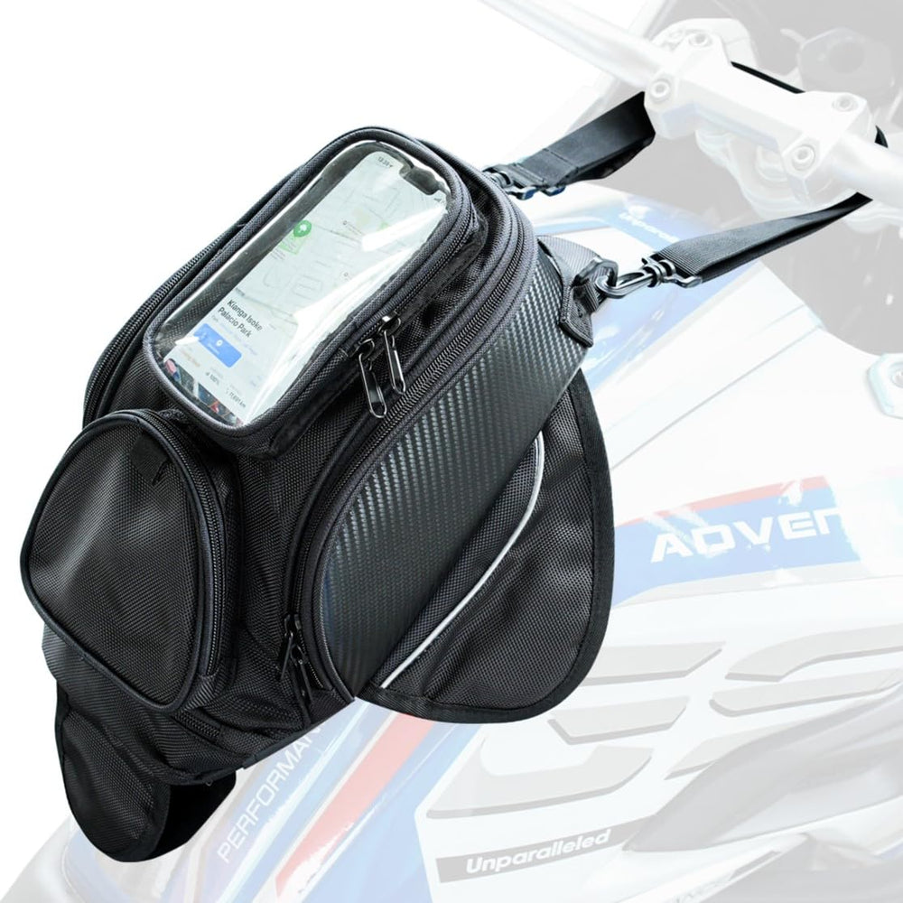 TINGPAI front view mounted on tank showing secure fit and storage convenience