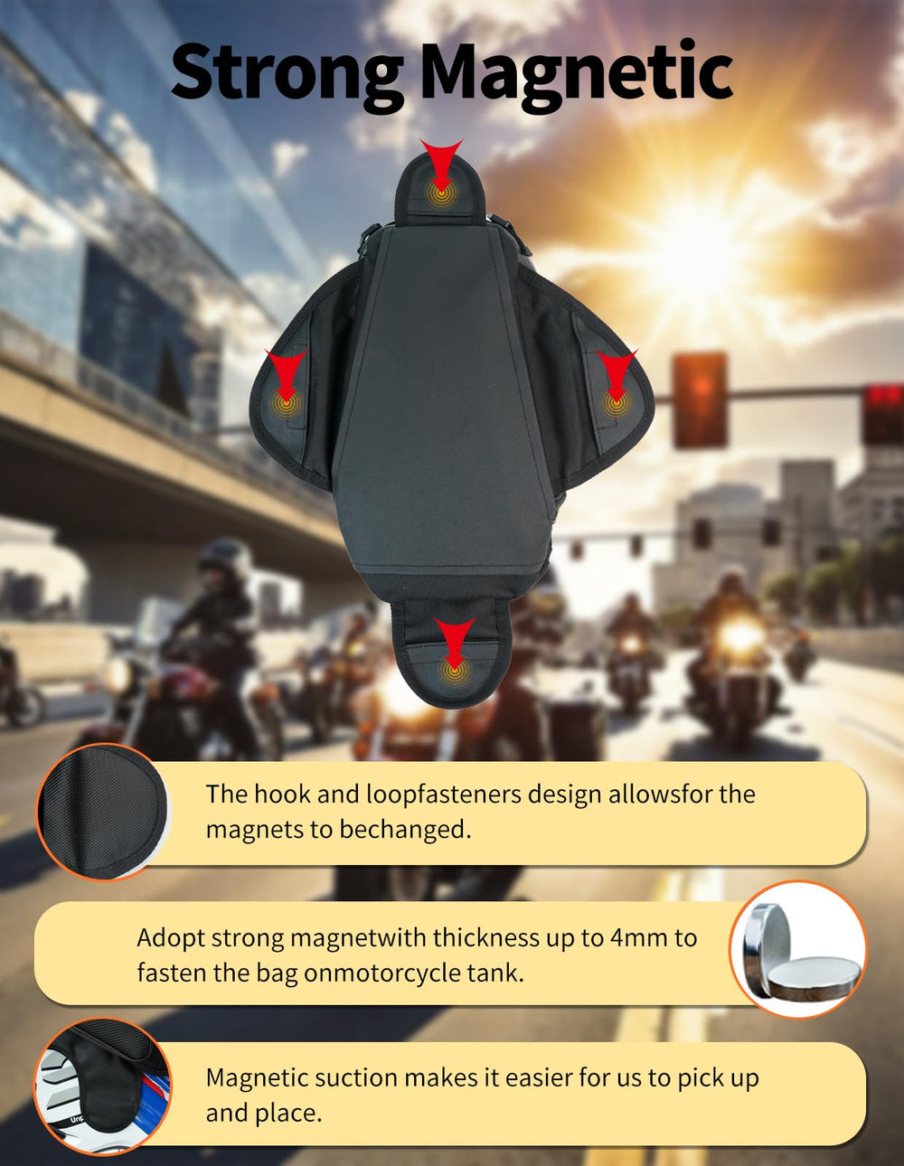 TINGPAI size comparison next to gloves showing compact practical capacity
