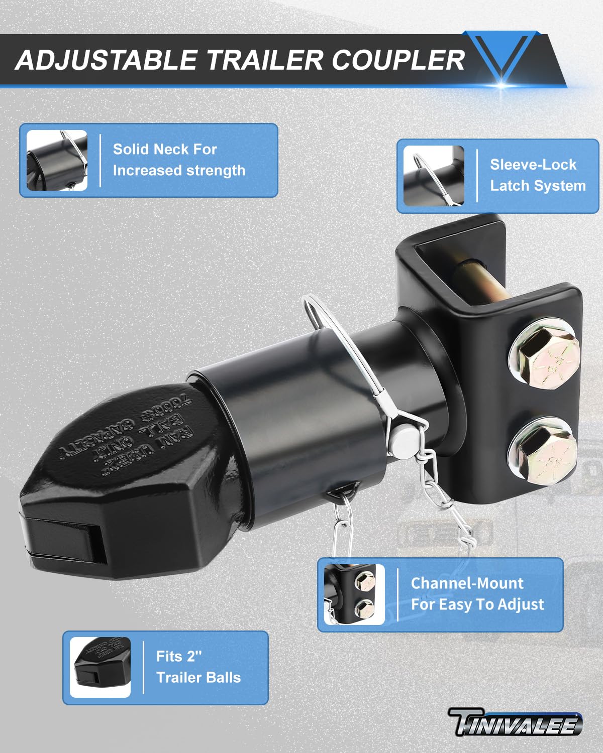 Tinivalee side profile mounted on channel demonstrating adjustable height benefit