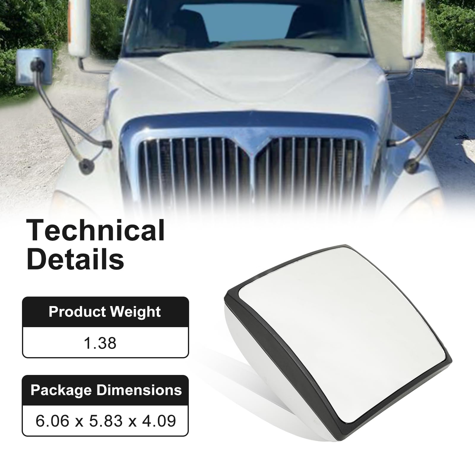 TINWID1919 side profile of mirror head highlighting chrome edge and mounting interface strength