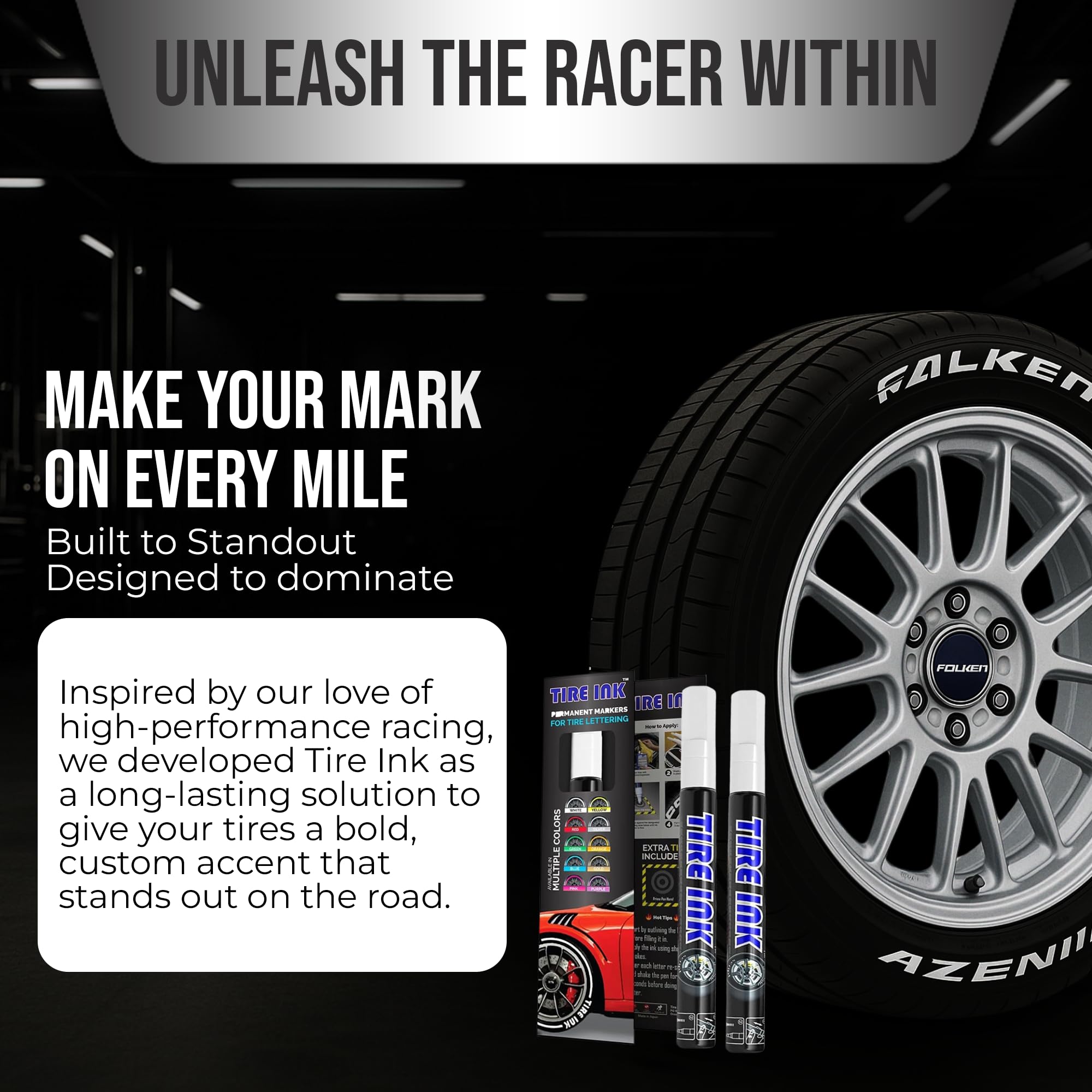 Tire Ink fine tip close-up for precise lettering control