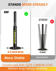 TIROL tow ball scale 6.3-inch wide anti-tip base detail providing stable footprint for repeatable measurements