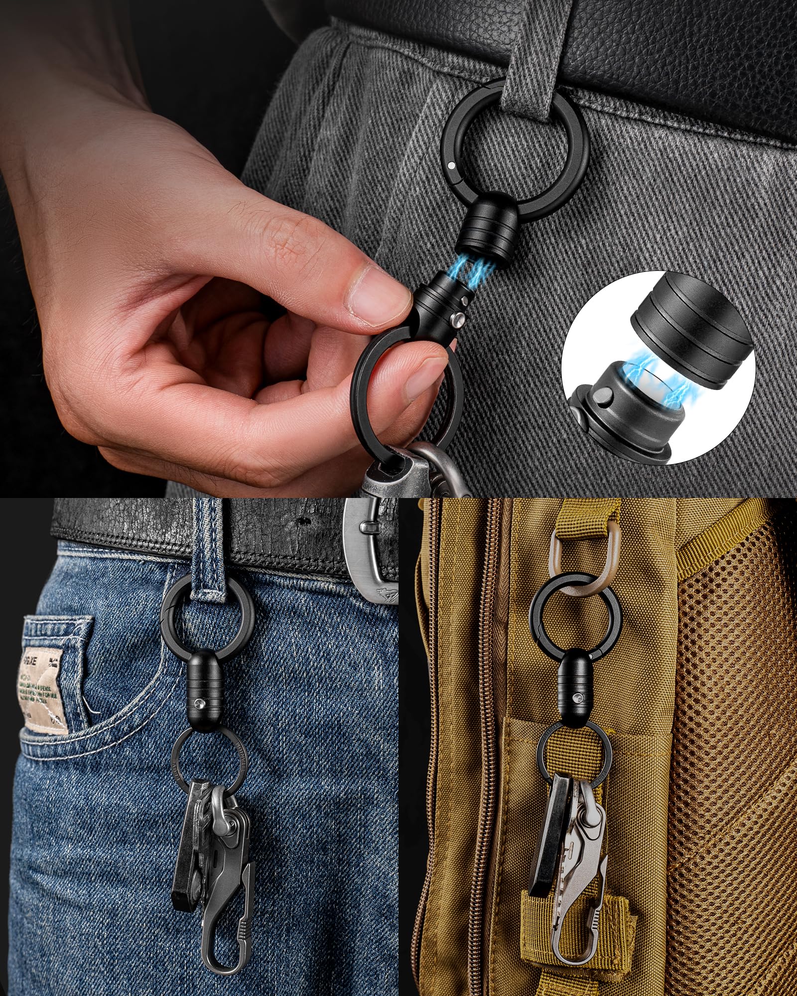 TISUR magnetic reconnect action illustrating automatic snap and lock