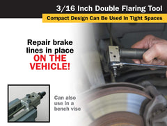 Titan 51535 in use under car forming a brake line double flare for efficient repairs