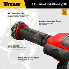 Titan abrasive pad texture close-up highlighting aggressive grit for fast cleaning