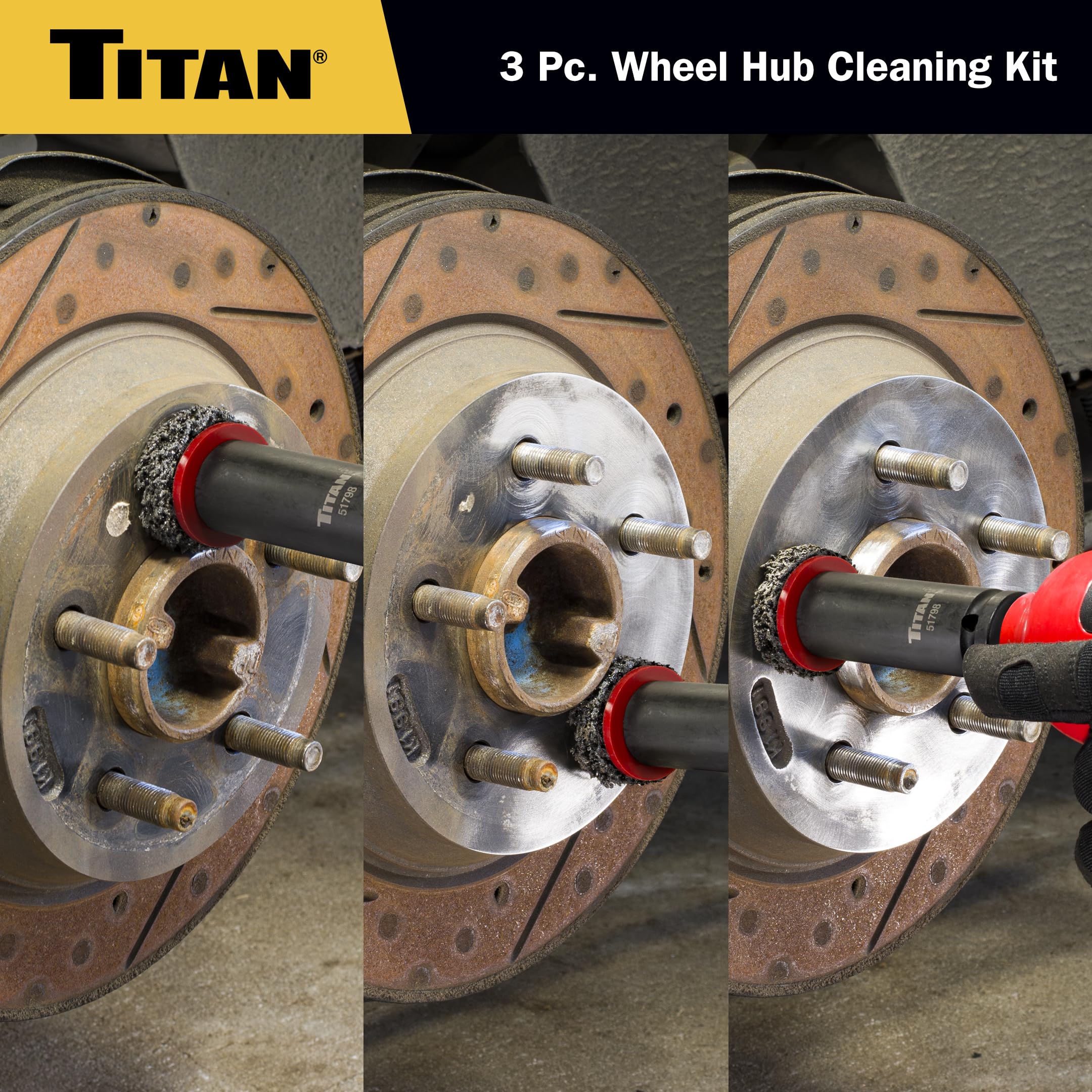 Titan packaging with replacement pads visible for easy restock benefit