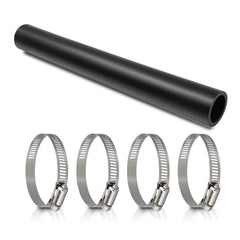 TKKEUEP front view of packaged filler hose showing included clamps and label benefits