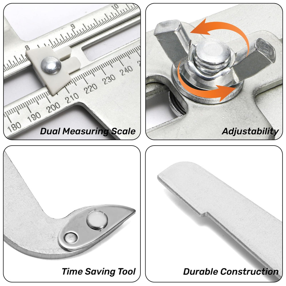 Tlence jaw detail with wingnut for secure locked measurements