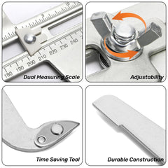 Tlence jaw detail with wingnut for secure locked measurements