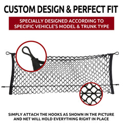 TN TrunkNets upside-down hook attached to Forester cargo anchor for quick install