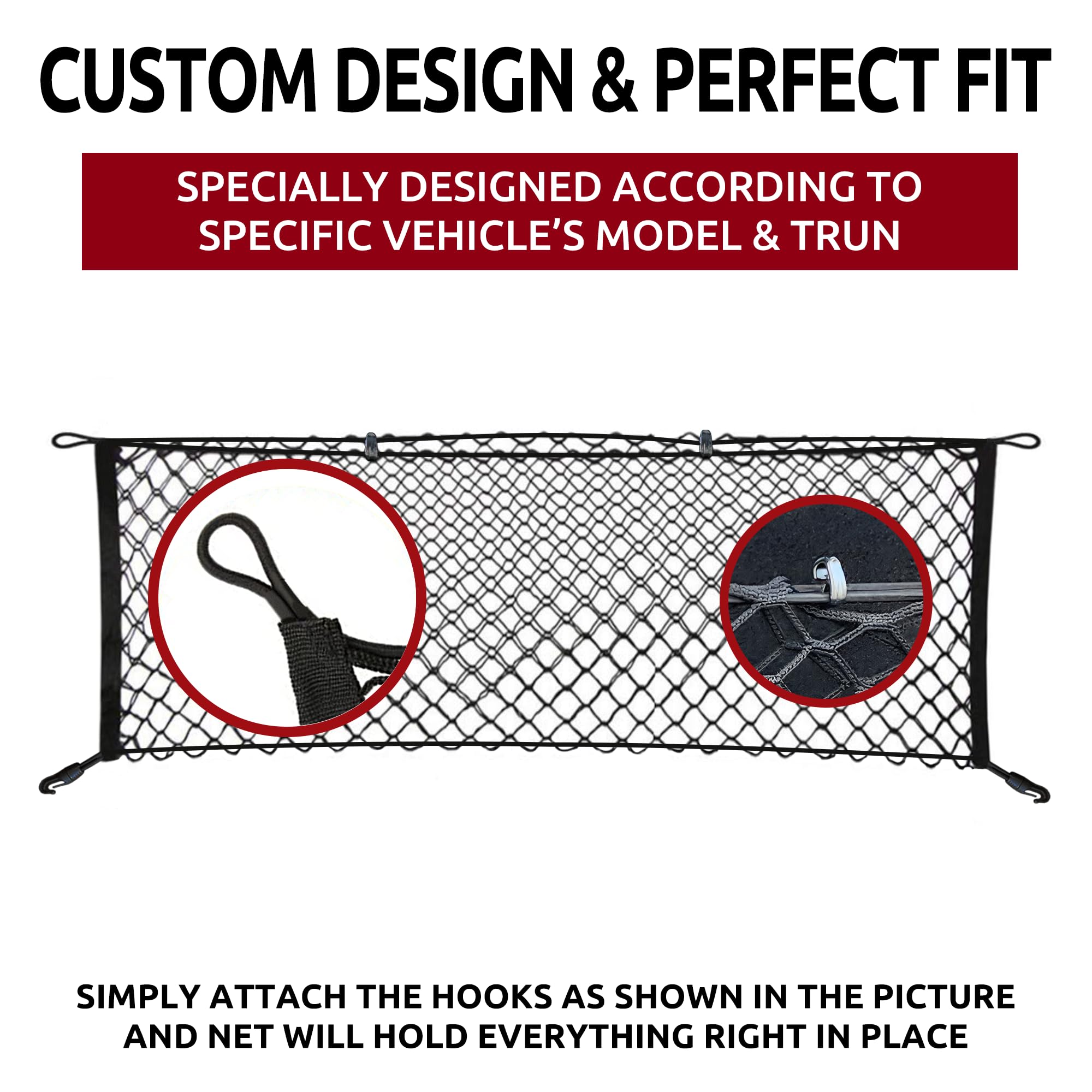 TN TrunkNets attached to factory anchors in Lexus RX for quick, secure installation