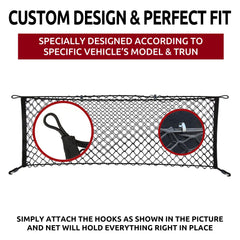 TN TrunkNets attached to factory anchors in Lexus RX for quick, secure installation