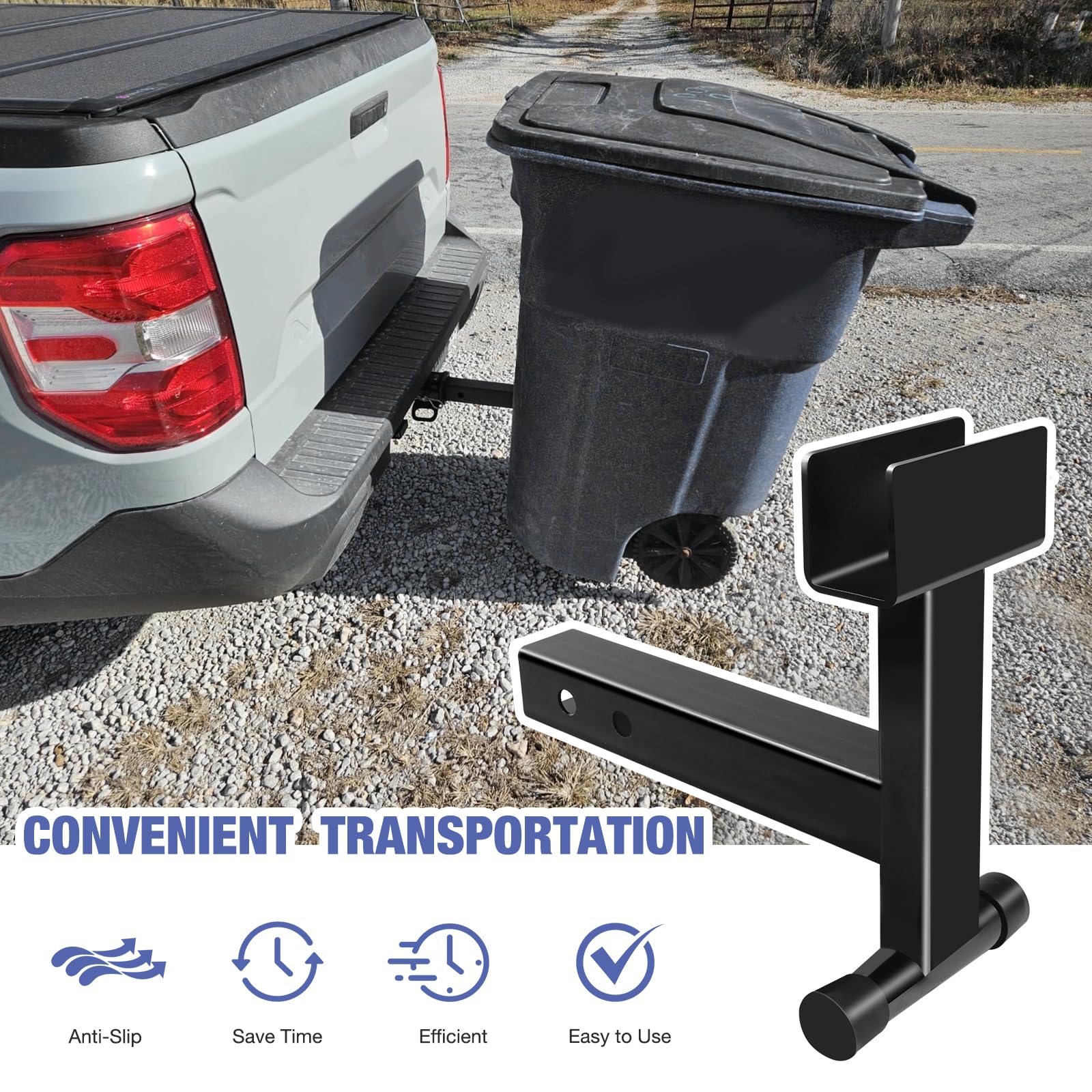 TNCZHYLX installed in a 2-inch receiver on a truck showing quick tool-free connection
