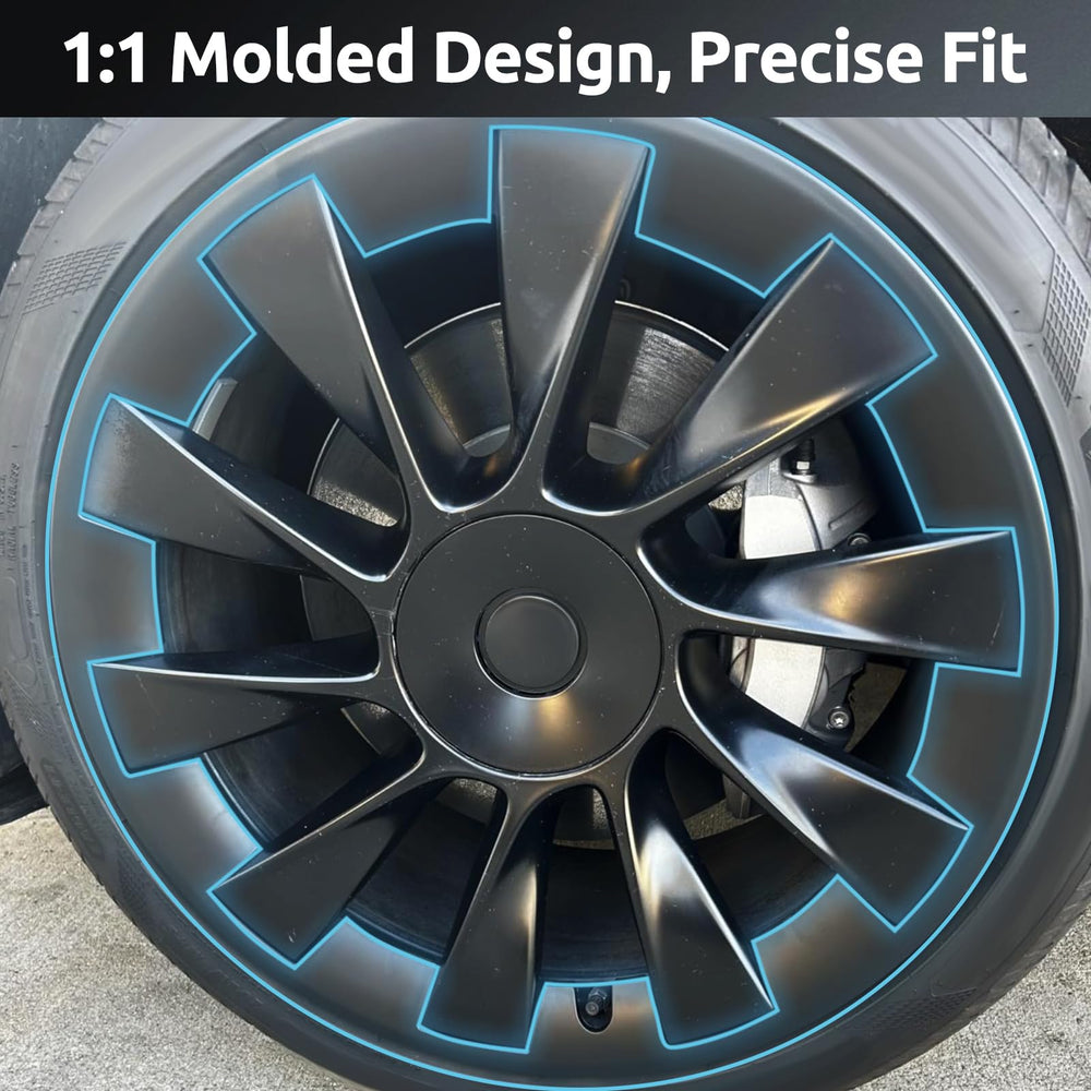 TNIRV side profile illustrating seamless fit on Model Y 20 inch Induction wheel
