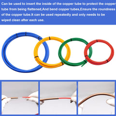Tnisesm bending strip used with tube bender showing smooth radius and protected tube