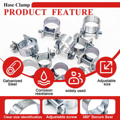 Tnisesm clamps installed on an automotive fuel hose demonstrating secure leak-resistant fit