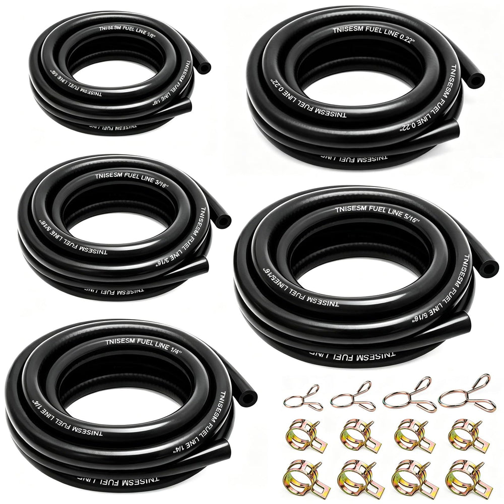 Tnisesm front packaging showing five hose sizes and 40 clamps for quick repairs