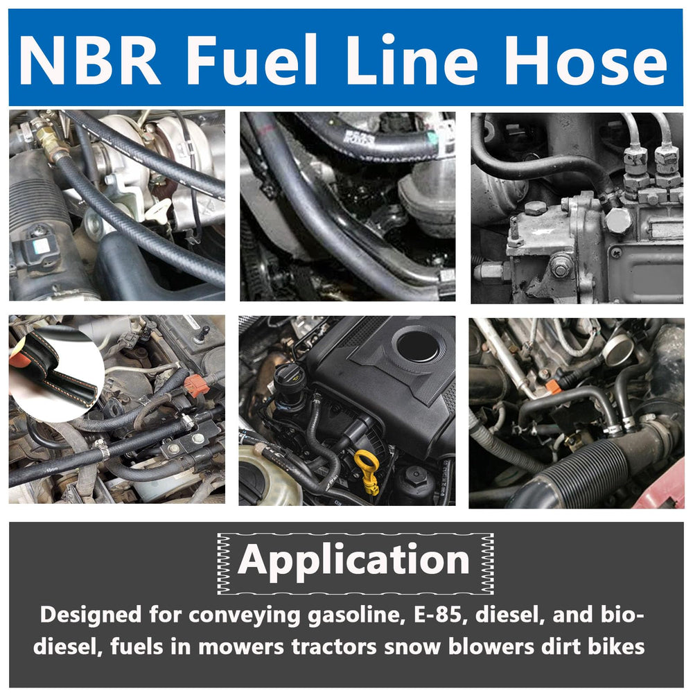 Tnisesm fuel hose installed on a lawn mower showing leak-free repair advantage