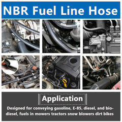 Tnisesm fuel hose installed on a lawn mower showing leak-free repair advantage
