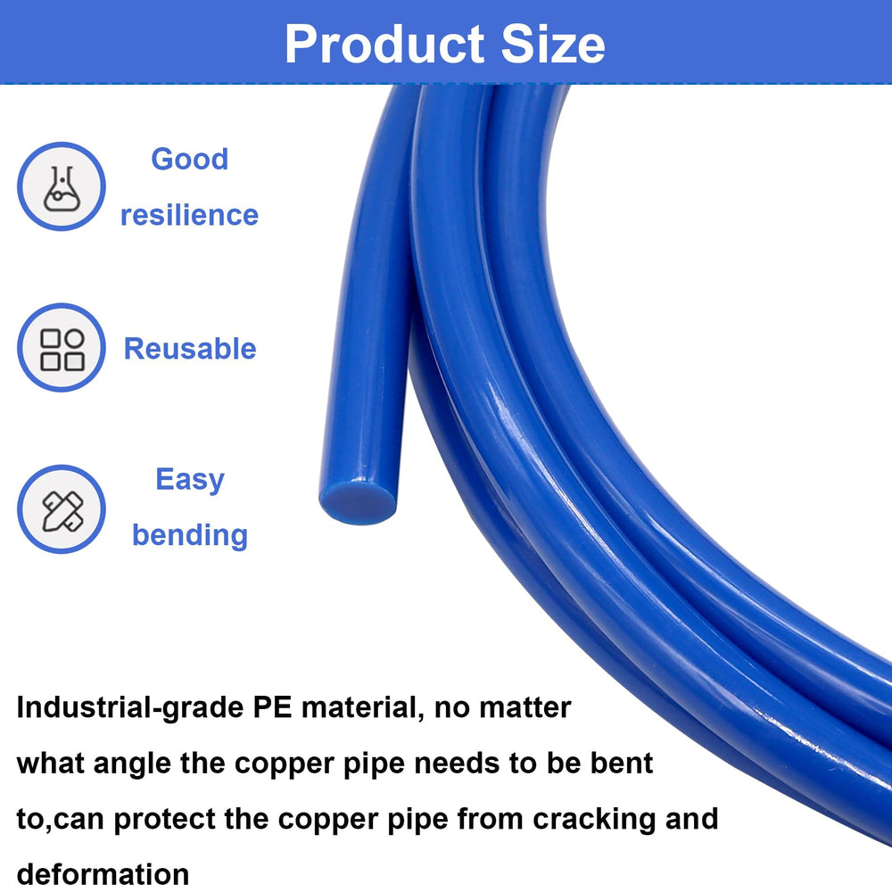 Tnisesm strip inserted into copper tube demonstrating kink prevention during bending