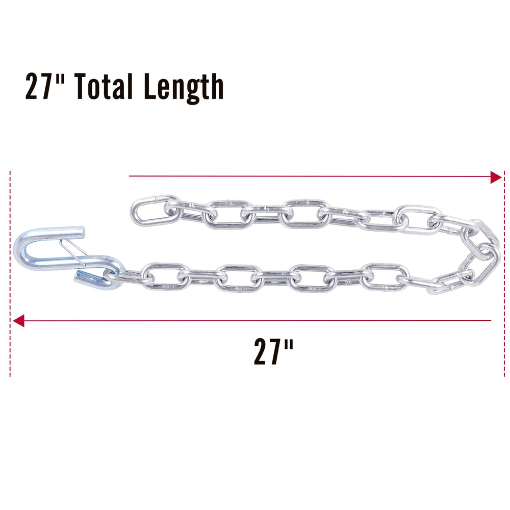 Tnyeobae chains hooked to trailer hitch illustrating secure secondary connection
