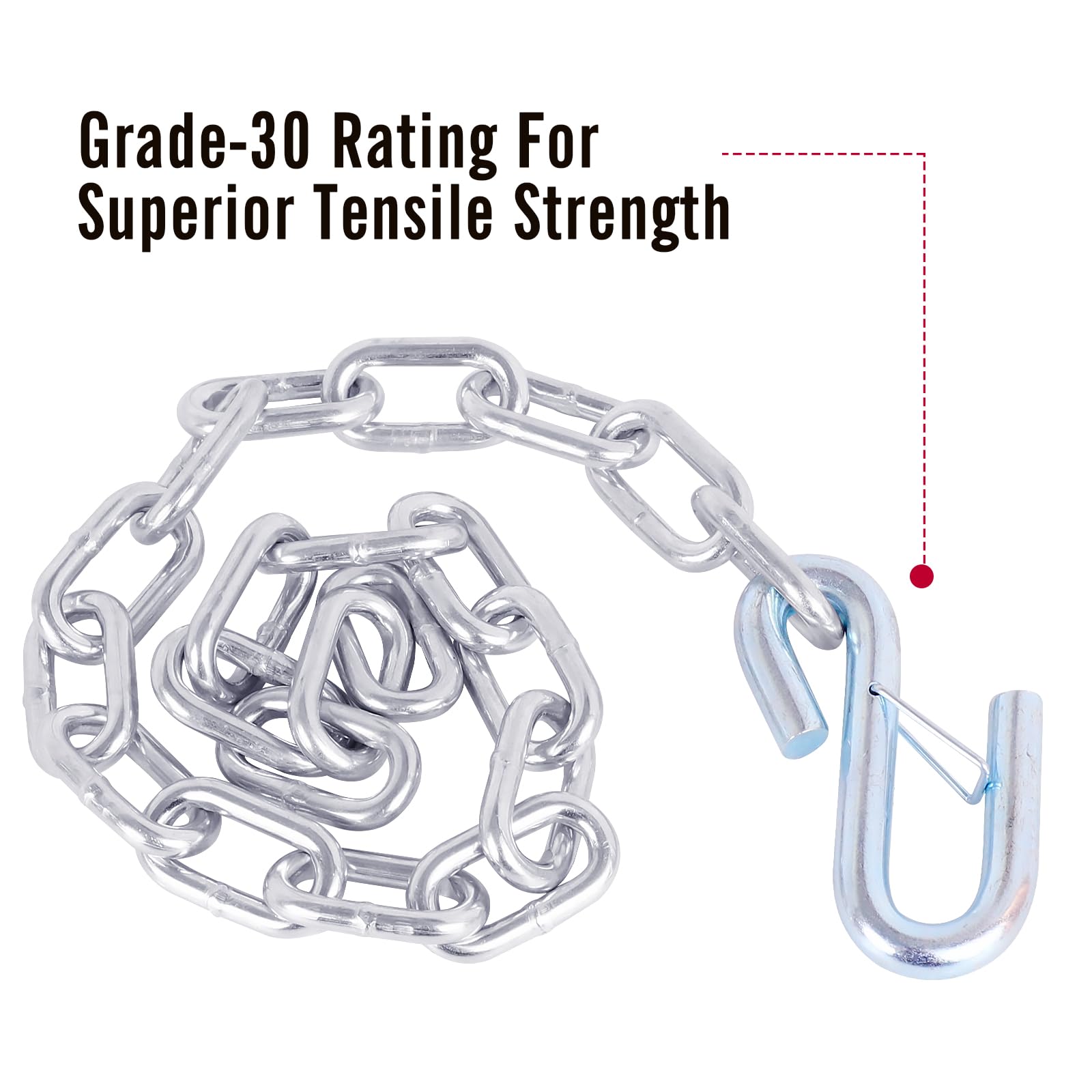 Tnyeobae chain laid next to ruler showing 27-inch reach for proper fit