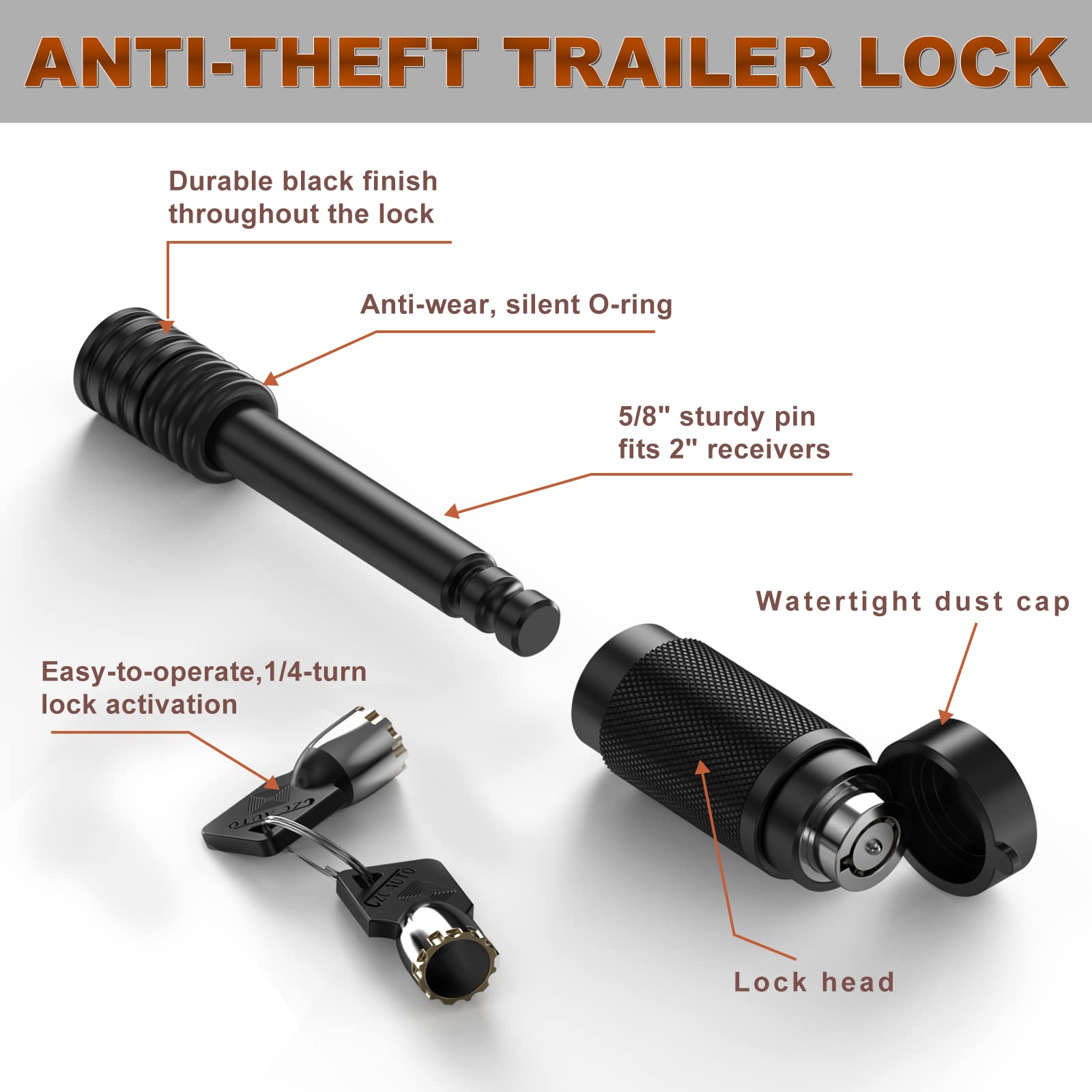 TOEASYTY hitch cover installed on truck receiver illustrating secure fit benefit