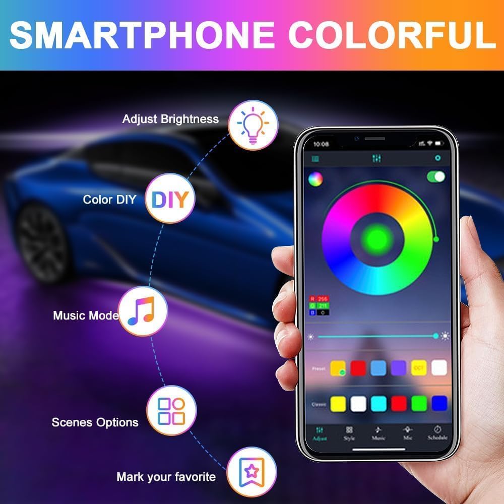 TOKANI remote and smartphone app showing easy color control