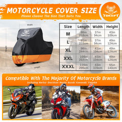 Tokept side profile displaying tight fit and coverage for large touring motorcycle
