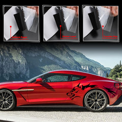 TOMALL applied on car hood, demonstrates bold racing look and visual impact