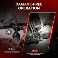 TOMMARS scissor-style separator detail displaying adjustable screw and grip benefit