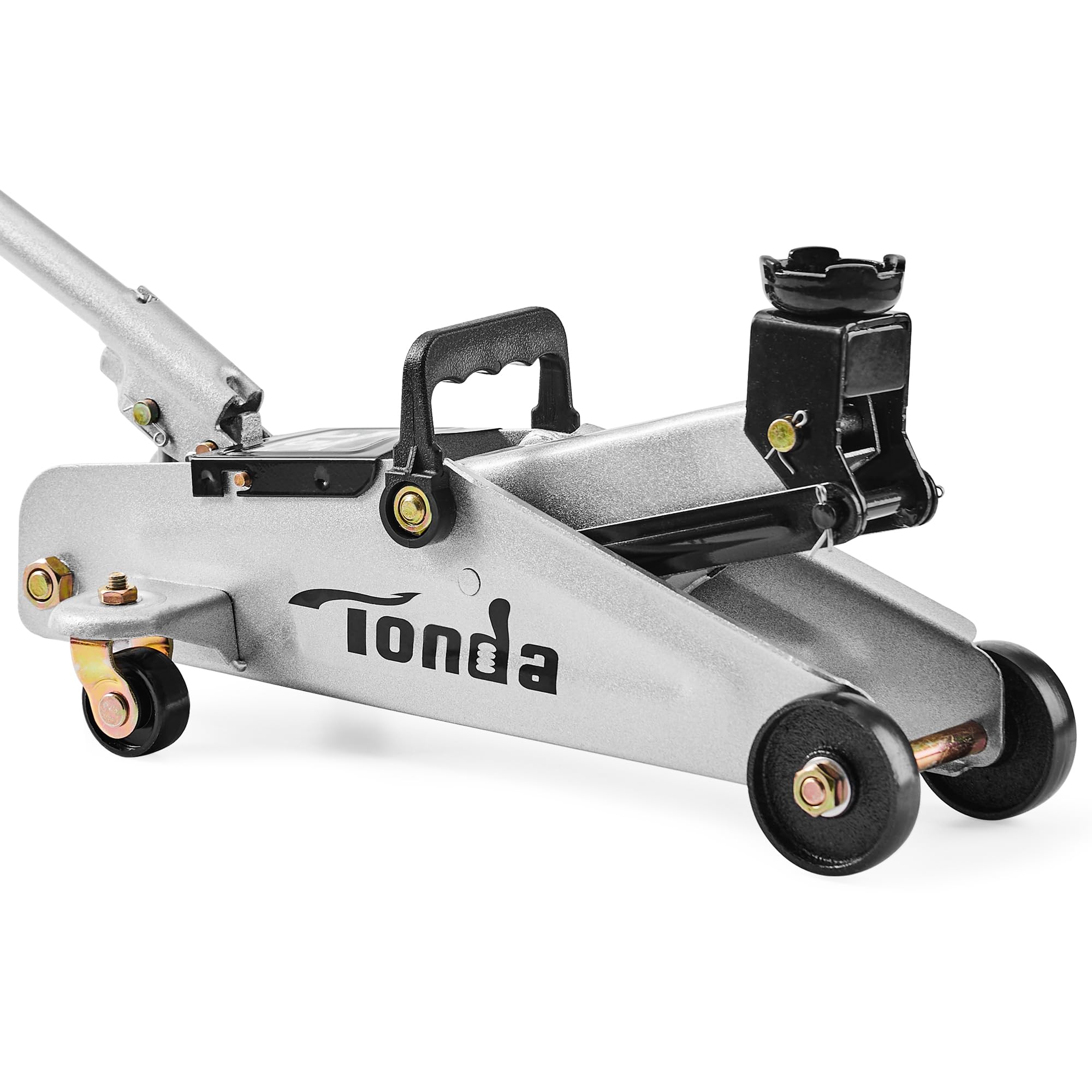 TONDA floor jack front view showing stable base and capacity benefit