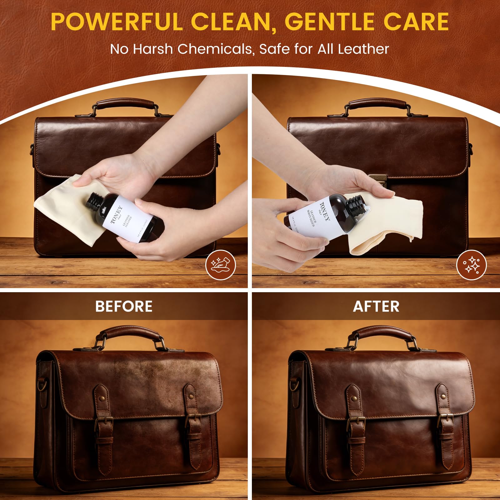 Toney Outdoors microfiber cloth texture for safe, scratch-free cleaning