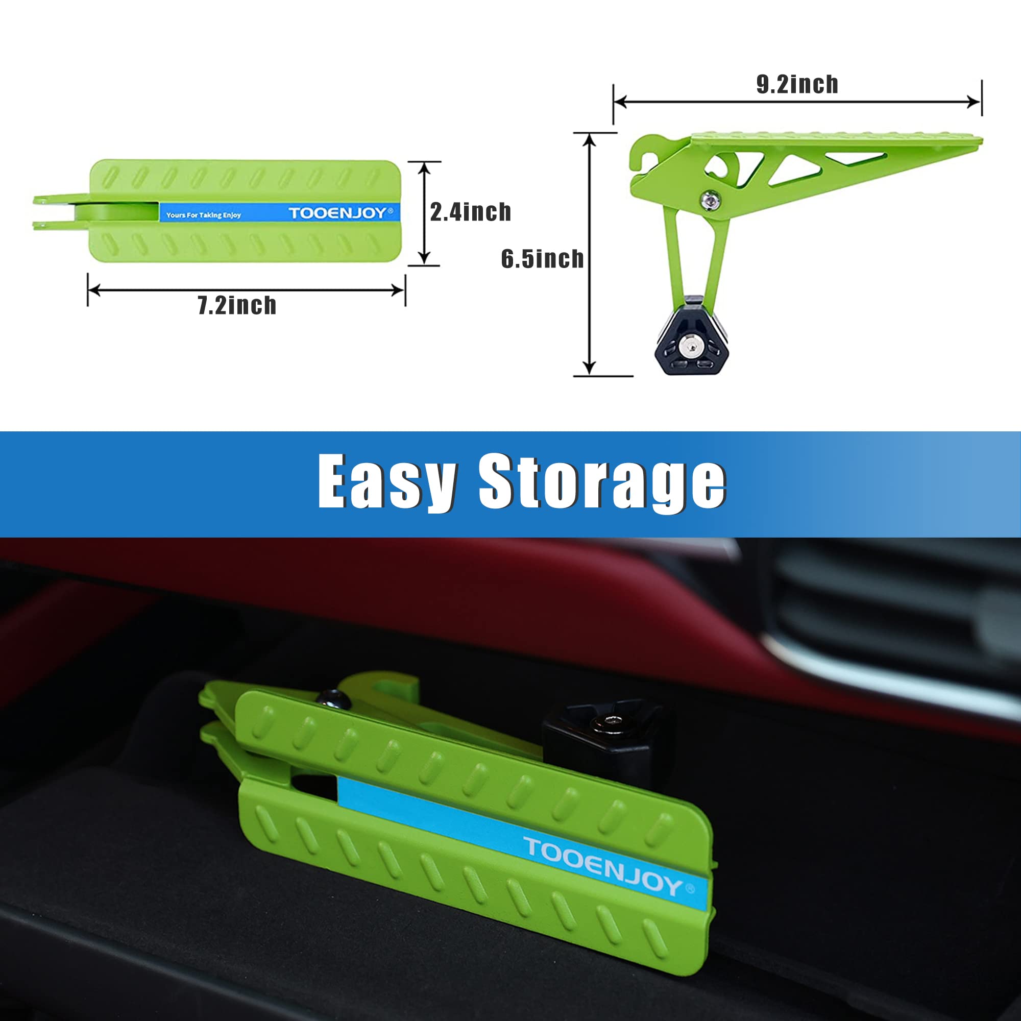 TOOENJOY side angle showing clamp on door latch, demonstrates secure attachment