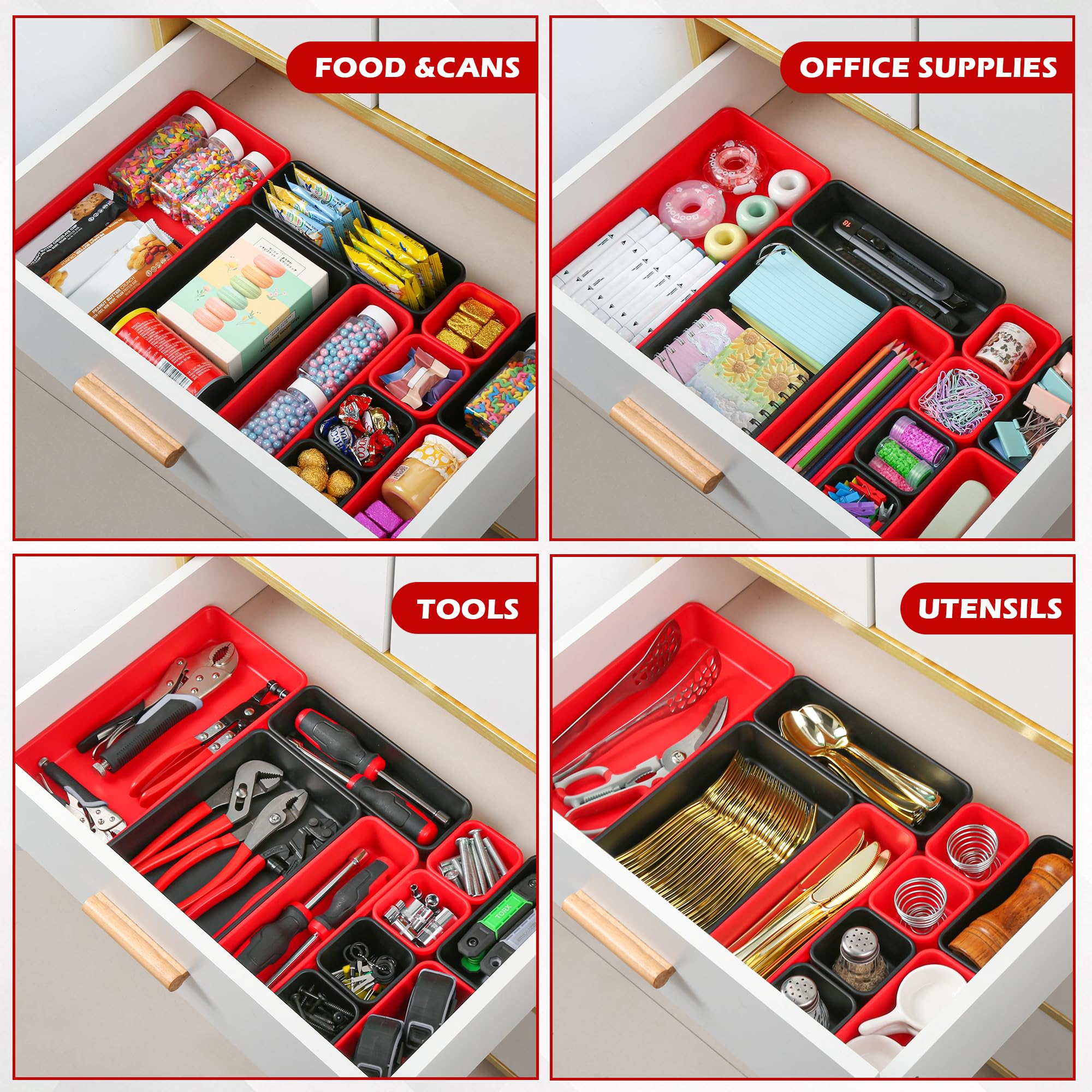 TOOLEAGUE stacked trays saving space when stored to maximize workshop organization