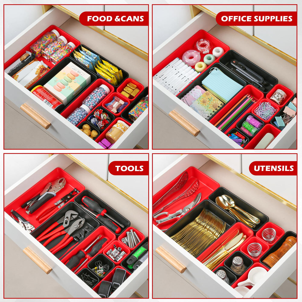TOOLEAGUE stacked trays saving space when stored to maximize workshop organization