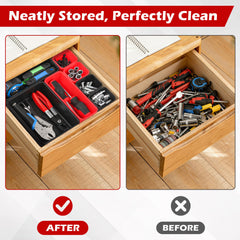 TOOLEAGUE XS trays filled with screws and nails for quick parts identification
