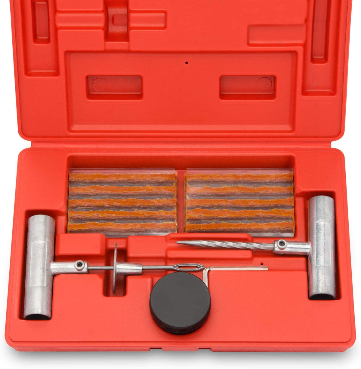 Tooluxe front packaging showing complete 35-piece kit for quick roadside fixes